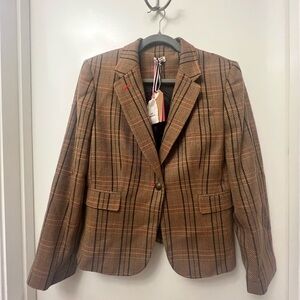 Daniel Cremieux Women’s Plaid Patch Sleeve Blazer - Size 12 - NWT